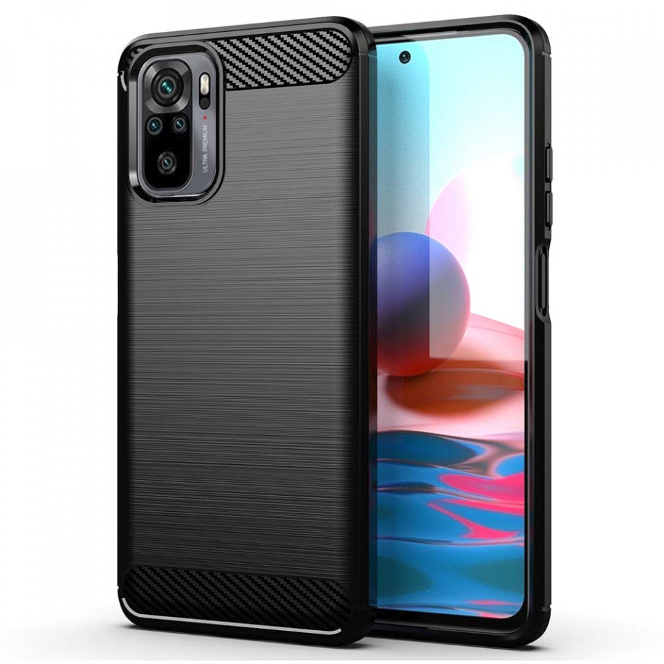 Custodia per Xiaomi Redmi Note 10S / Note 10, OEM, Carbonio, Nera