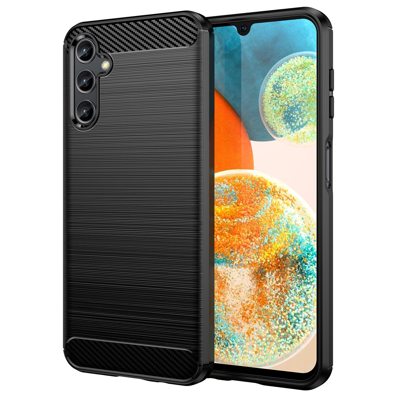 Custodia per Samsung Galaxy A14 A145 / A14 5G A146, OEM, Carbonio, Nera