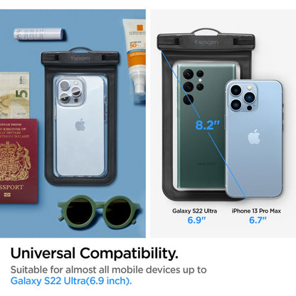 Custodia Universale Waterproof per Telefono max. 3.5inch - 7inch, Spigen, A601, Set 2 pezzi, Nera AMP04523