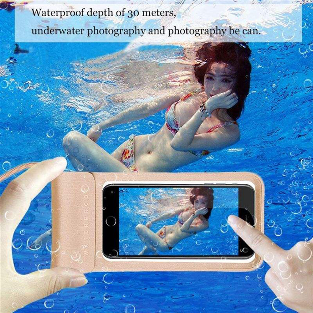 Universal Waterproof Case for Phone max. 6.8inch, Techsuit, TWC1, Gold