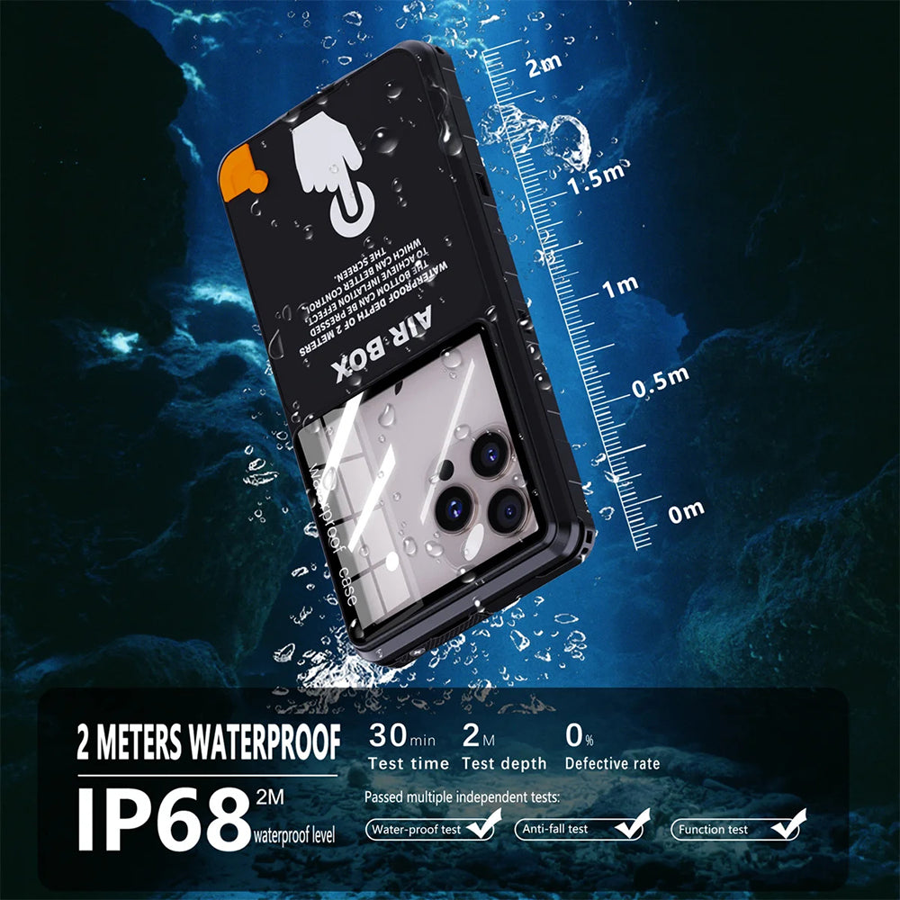 Custodia Universale Waterproof per Telefono max. 6,9 pollici, ShellBox, AirBox, Nera