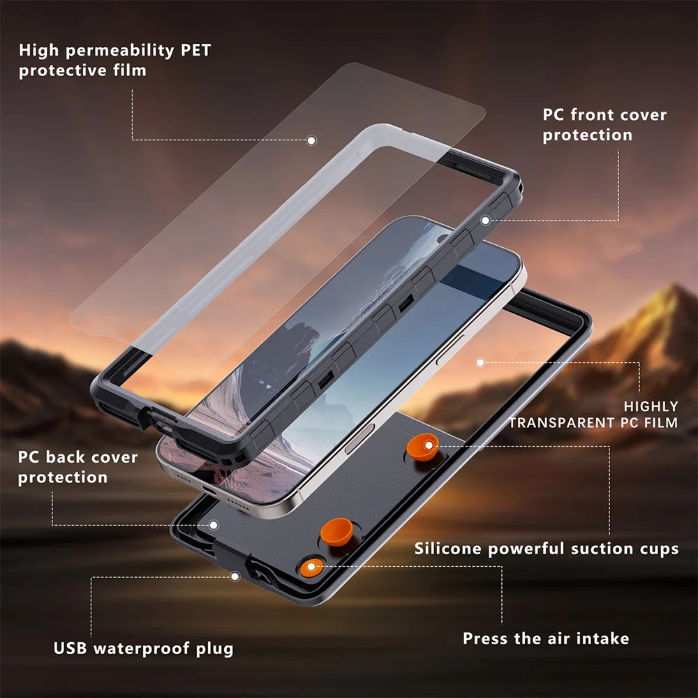 Custodia Universale Waterproof per Telefono max. 6,9 pollici, ShellBox, AirBox, Nera