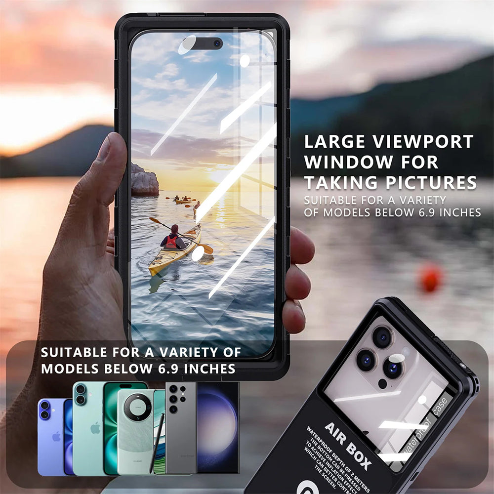 Custodia Universale Waterproof per Telefono max. 6,9 pollici, ShellBox, AirBox, Nera