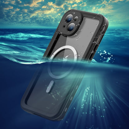 Custodia Waterproof MagSafe per Apple iPhone 15 Plus, ShellBox, Nera