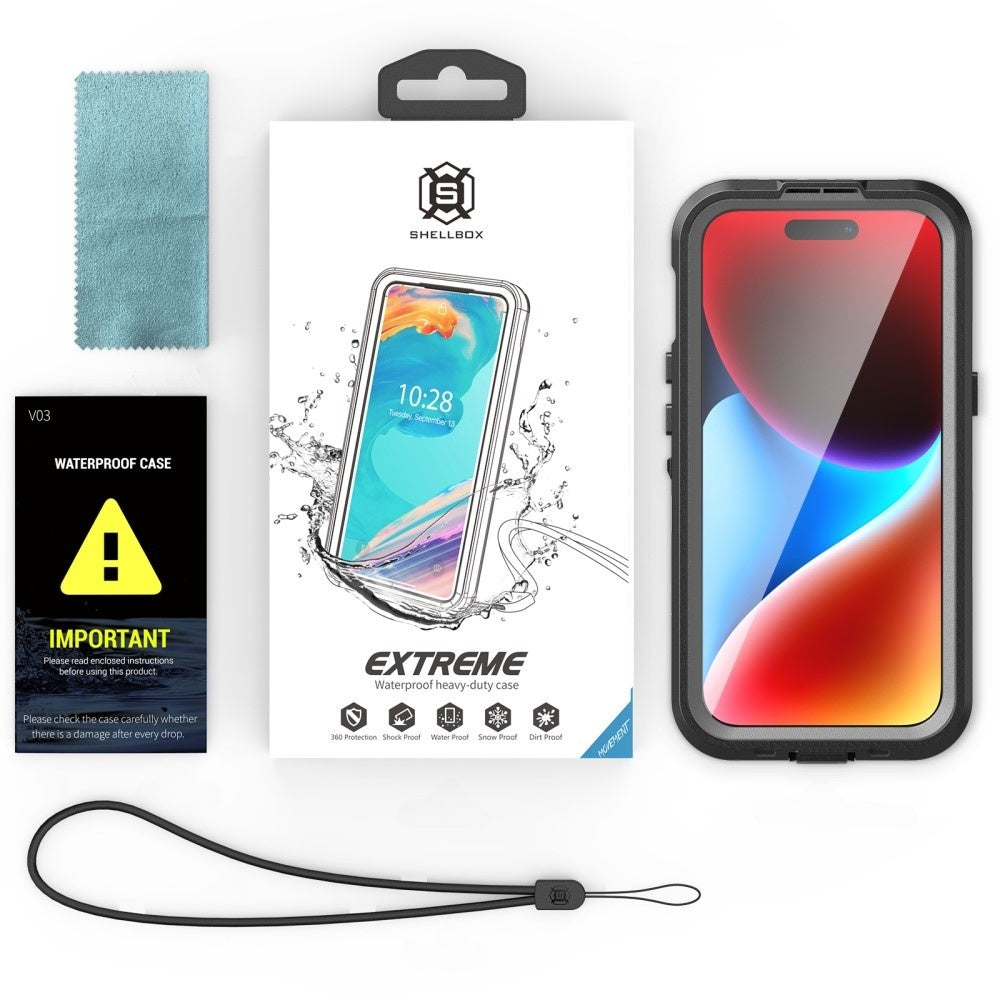 Custodia Waterproof MagSafe per Apple iPhone 15, ShellBox, Nera