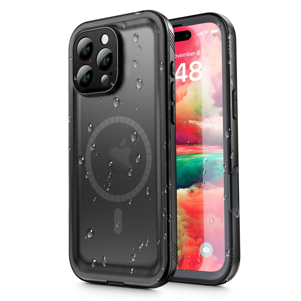 Custodia Waterproof per Apple iPhone 16 Pro Max, ShellBox, Nera