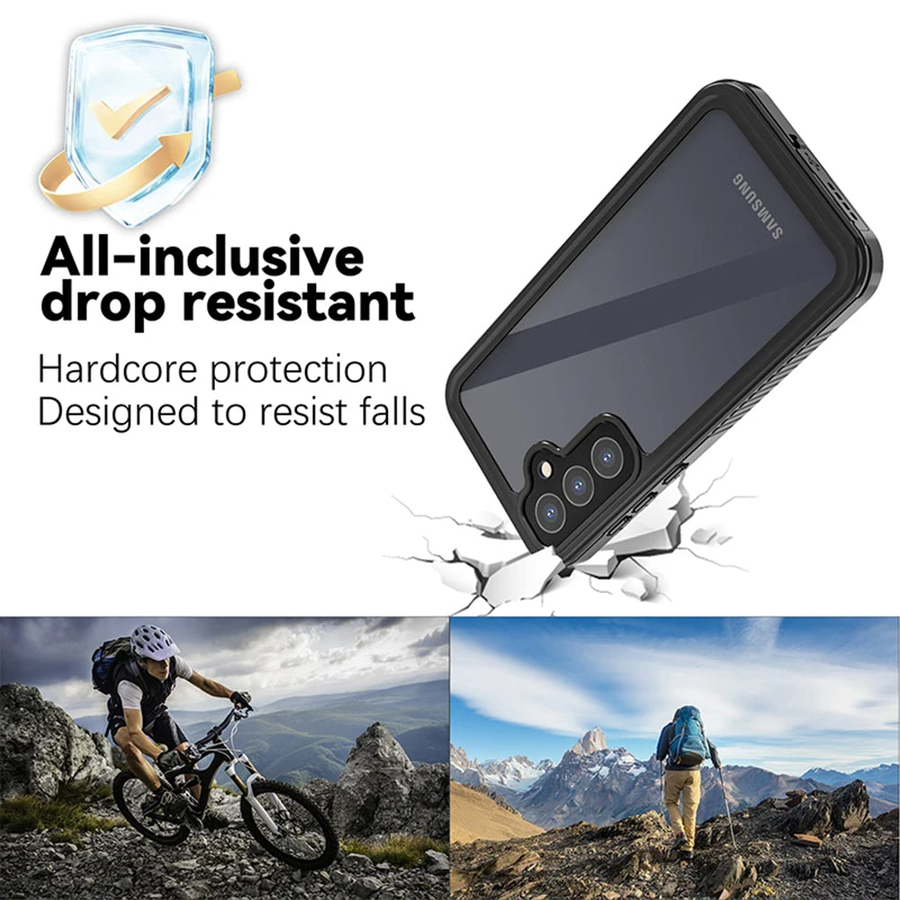 Custodia Waterproof per Samsung Galaxy A55 5G A556, ShellBox, Nera