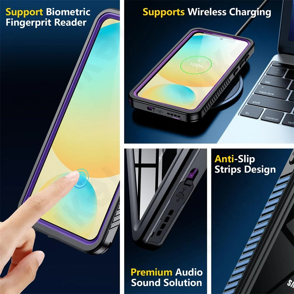 Custodia Waterproof per Samsung Galaxy S25+ S936, ShellBox, Nera
