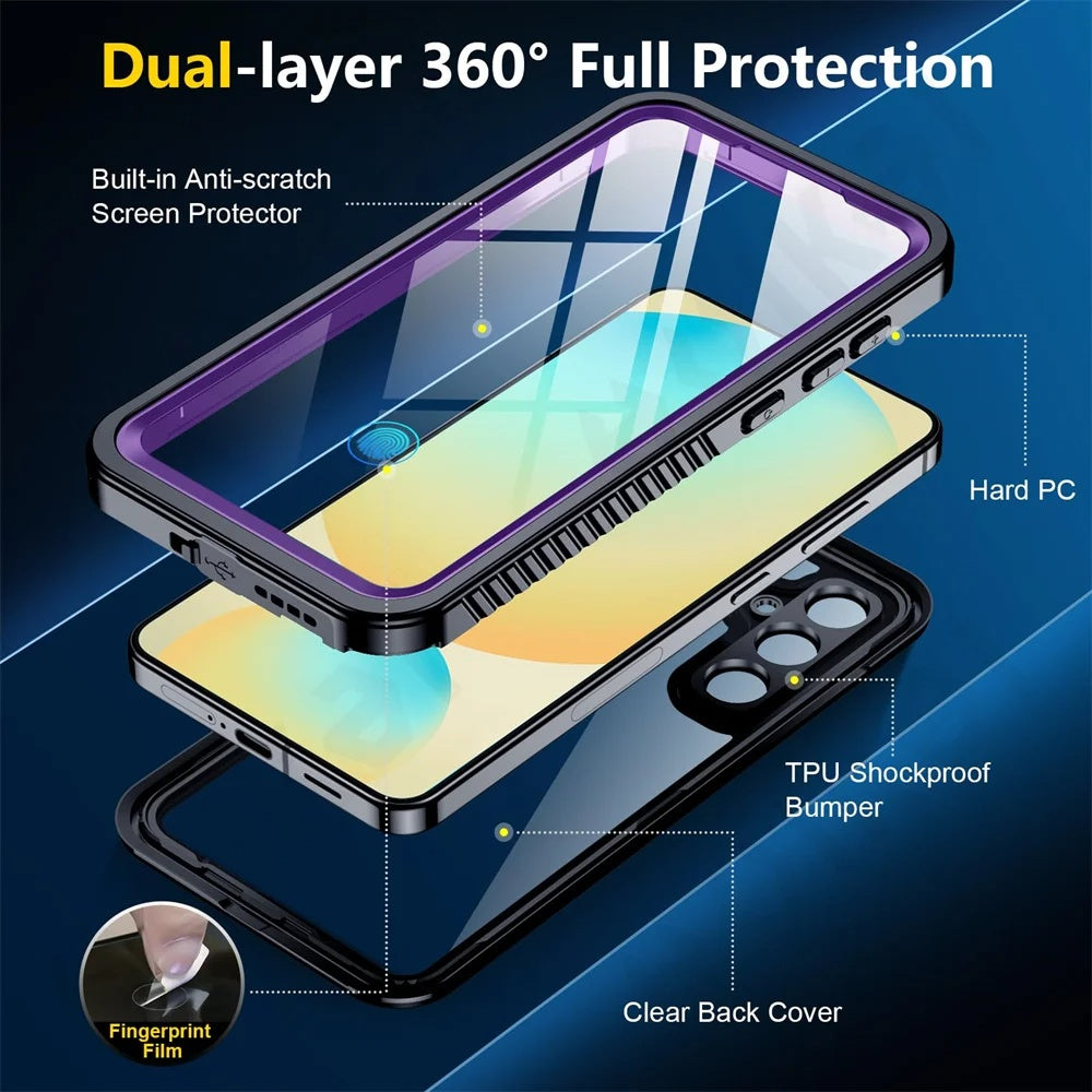 Custodia Waterproof per Samsung Galaxy S25+ S936, ShellBox, Nera