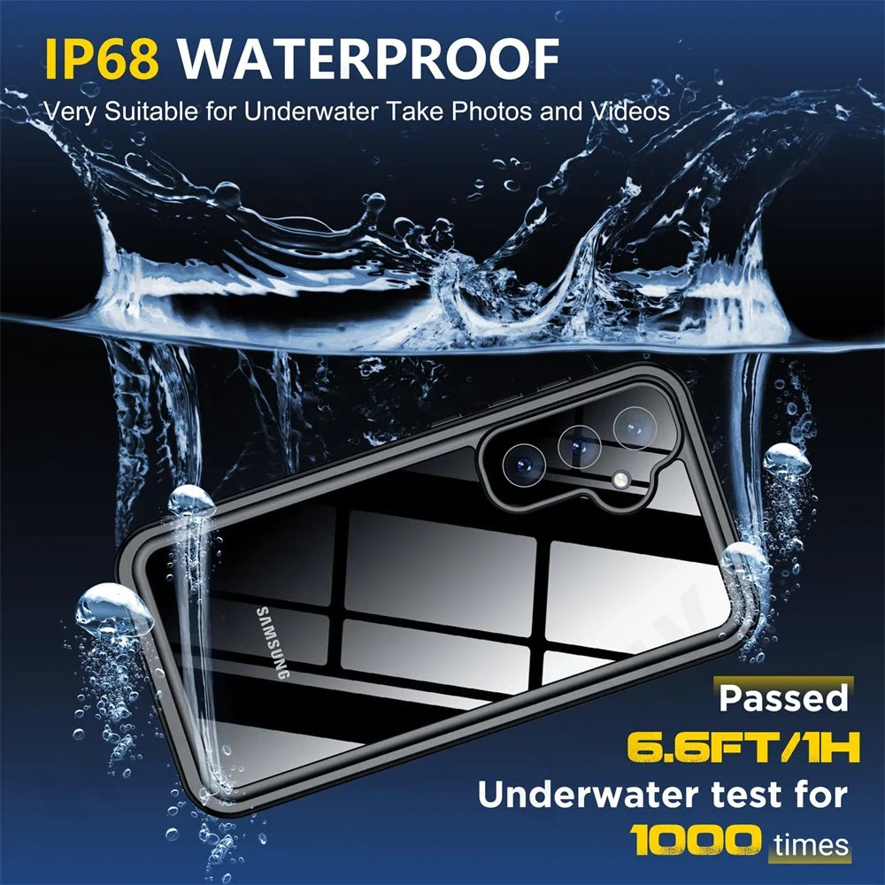 Custodia Waterproof per Samsung Galaxy S25 S931, ShellBox, Nera