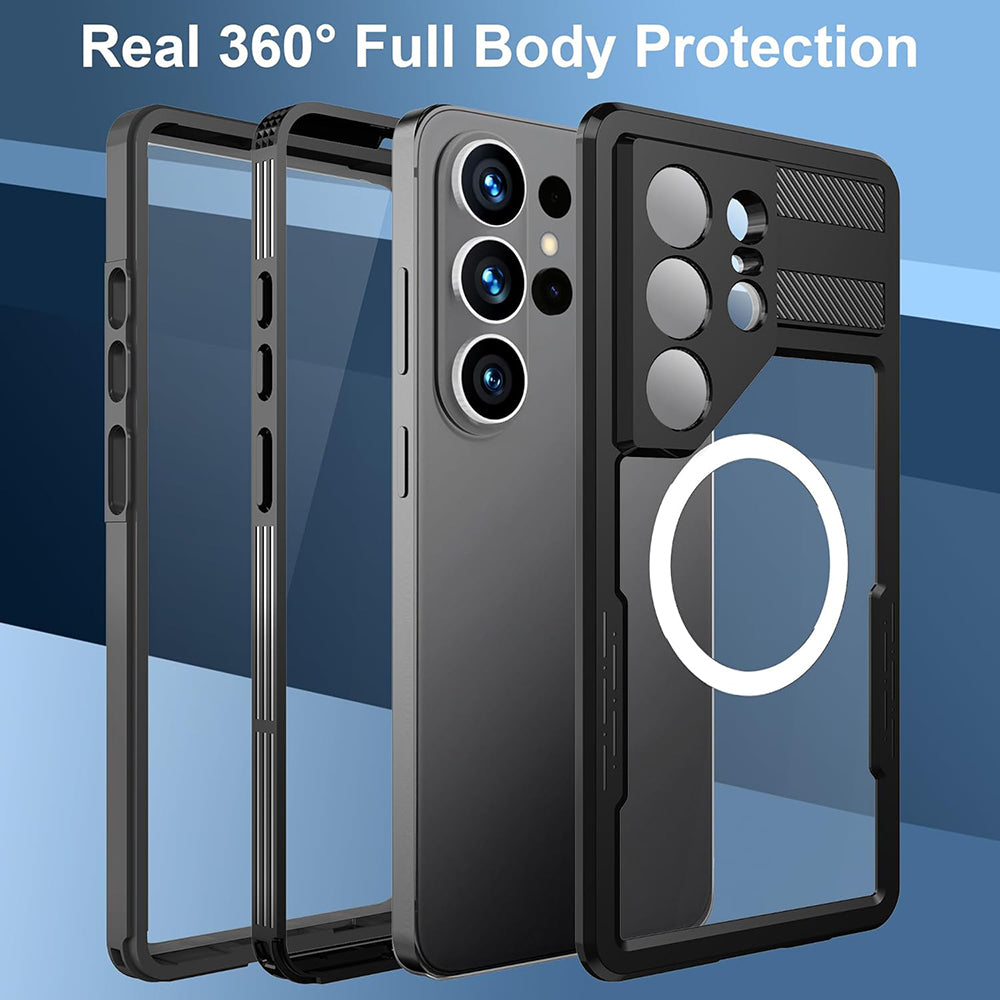 Custodia Waterproof per Samsung Galaxy S26 Ultra S948, ShellBox, Nera