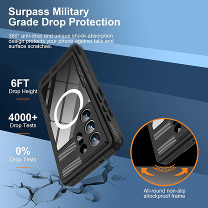 Custodia Waterproof per Samsung Galaxy S26 Ultra S948, ShellBox, Nera