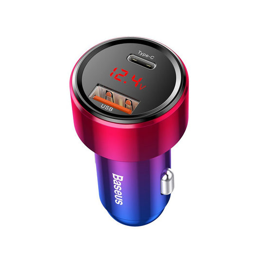 Caricabatterie Auto Baseus Magic Display Series, 45W, 5A, 1 x USB-A - 1 x USB-C, Multicolore CCMLC20C-09