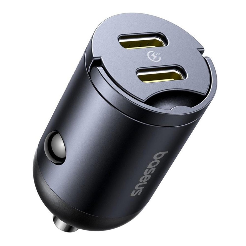 Caricabatterie Auto Baseus Tiny Star, 30W, 3A, 2 x USB-C, Nero C00035001121-03