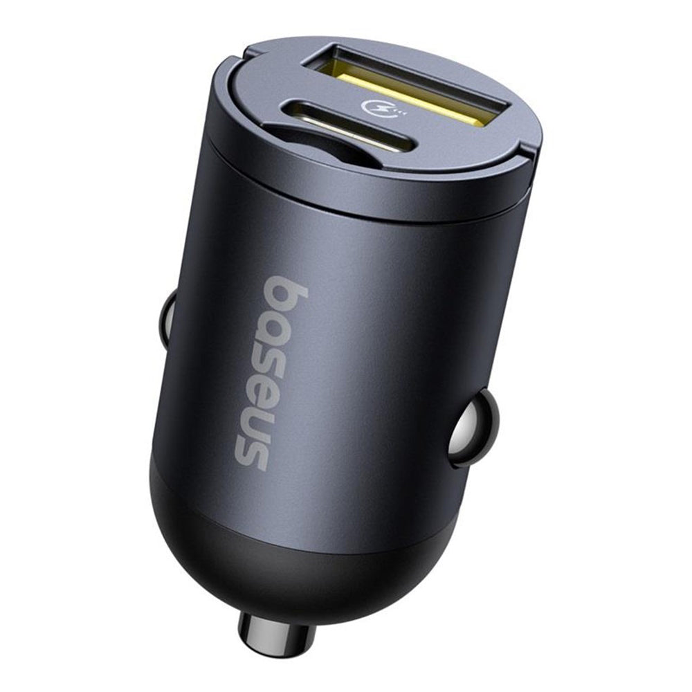Caricabatterie Auto Baseus Tiny Star, 30W, 3A, 1 x USB-A - 1 x USB-C, Nero C00035001121-02