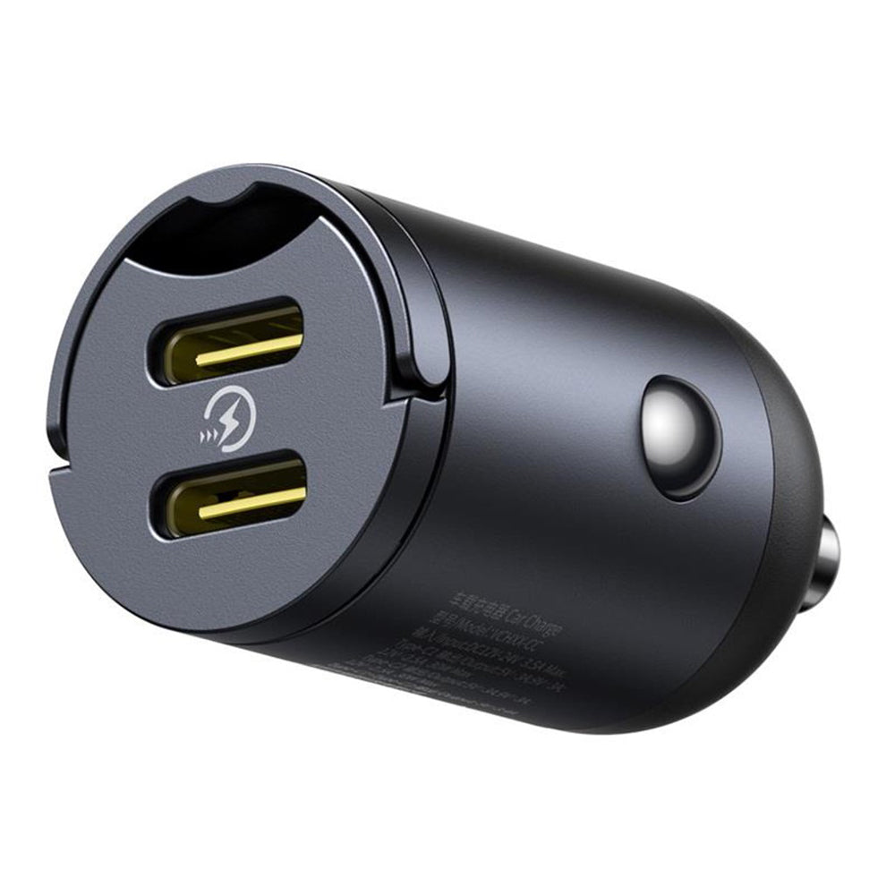 Caricabatterie Auto Baseus Tiny Star, 30W, 3A, 2 x USB-C, Nero C00035001121-03