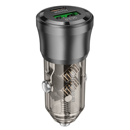 Borofone BZ25 Journey Car Charger, 38W, 3A, 1 x USB-A - 1 x USB-C, Black