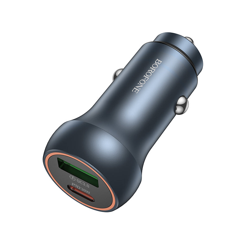 Caricabatterie Auto Borofone BZ32B Fresh, 48W, 3A, 1 x USB-A - 1 x USB-C, Grigio