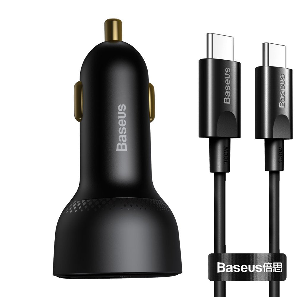 Caricabatterie Auto Con Cavo USB-C Baseus Superme, 100W, 5A, 1 x USB-A - 1 x USB-C, Nero TZCCZX-01