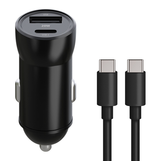 Caricabatterie Auto Con Cavo USB-C MaXlife MXCC-04, 20W, 3A, 1 x USB-A - 1 x USB-C, Nero
