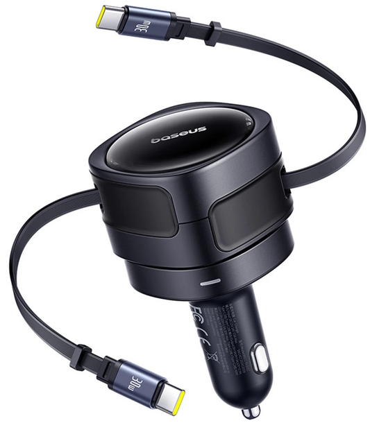 Caricabatterie da auto con cavo USB-C Baseus Enjoyment Max, 60 W, nero C00035507121-01