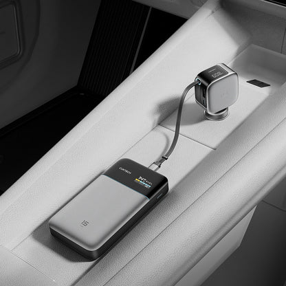Caricatore Auto Con Cavo USB-C Cuktech CC903P Display, 100W, 5A, 1 x USB-A - 1 x USB-C, Grigio