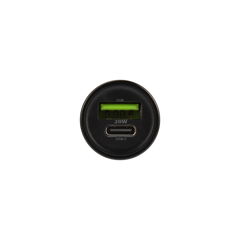 Car Charger with Lightning Cable MaXlife MXCC-04, 20W, 3A, 1 x USB-A - 1 x USB-C, Black
