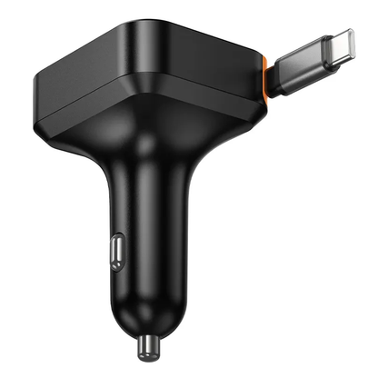 Caricabatterie Auto Con Cavo USB-C HOCO NZ18, 65W, 3A, 1 x USB-A - 1 x USB-C, Nero