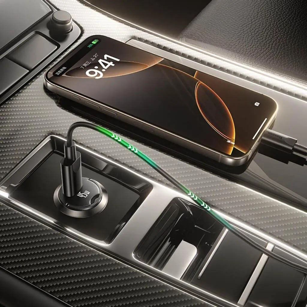 Caricabatterie Auto con Cavo USB-C Baseus PrimeTrip VP2, 45W, 3A, 1 x USB-C, Nero C0206800