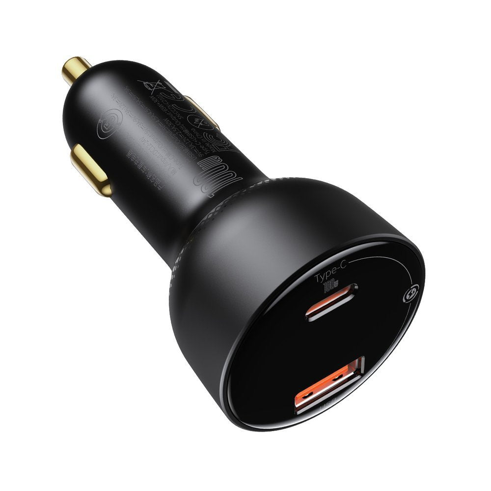 Caricabatterie Auto Con Cavo USB-C Baseus Superme, 100W, 5A, 1 x USB-A - 1 x USB-C, Nero TZCCZX-01