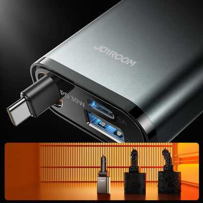Caricabatterie Auto Con Cavo USB-C Joyroom JR-CCL07, 30W, 3A, 1 x USB-A - 1 x USB-C, Grigio