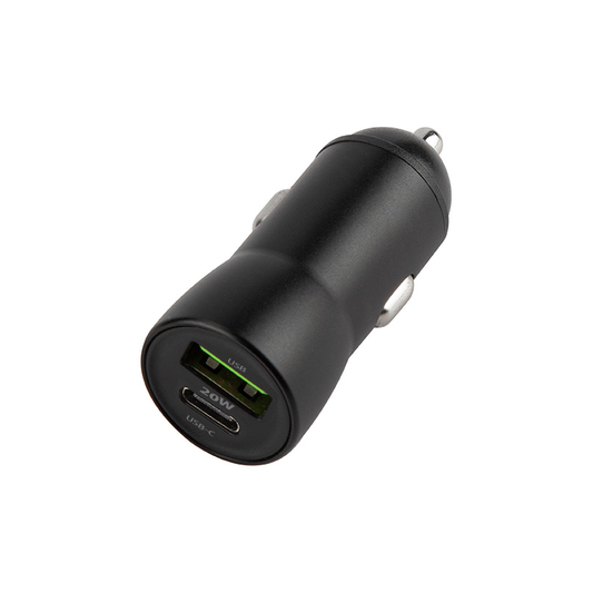Caricabatterie Auto Con Cavo Lightning MaXlife MXCC-04, 20W, 3A, 1 x USB-A - 1 x USB-C, Nero