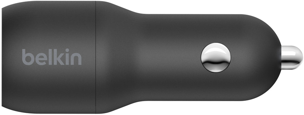 Caricatore Auto Con Cavo USB-C Belkin BoostCharge Dual, 24W, 2.4A, 2 x USB-A, Nero CCE001bt1MBK