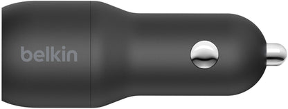 Caricatore Auto Con Cavo USB-C Belkin BoostCharge Dual, 24W, 2.4A, 2 x USB-A, Nero CCE001bt1MBK
