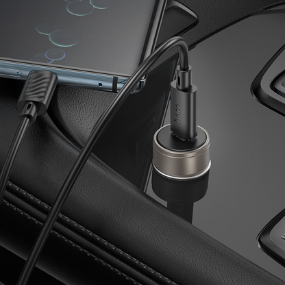 Caricatore Auto Con Cavo USB-C HOCO Z57, 30W, 3A, 1 x USB-C, Grigio