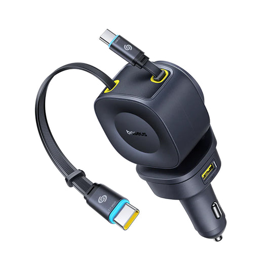 Caricabatterie Auto con Cavo USB-C Baseus PrimeTrip VR2 Max, 163W, 3A, 1 x USB-A - 1 x USB-C, Nero P10162701313-00
