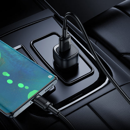 Caricabatterie Auto con Cavo USB-C Borofone BZ34 Cloud, 18W, 3A, 1 x USB-A, Bianco