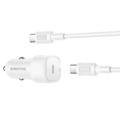 Caricabatterie Auto con Cavo USB-C Borofone BZ34A Cloud, 20W, 3A, 1 x USB-C, Bianco