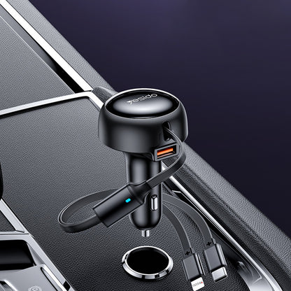 Caricabatterie Auto con Cavo USB-C / Lightning Yesido Y61, 53W, 3A, 1 x USB-A, Nero
