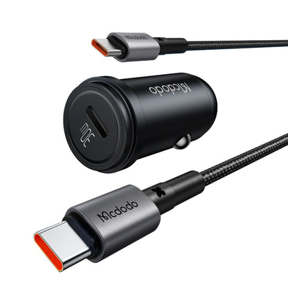 Caricabatterie Auto Con Cavo USB-C McDodo CC-7493 Obsidian, 30W, 3A, 1 x USB-C, Nero
