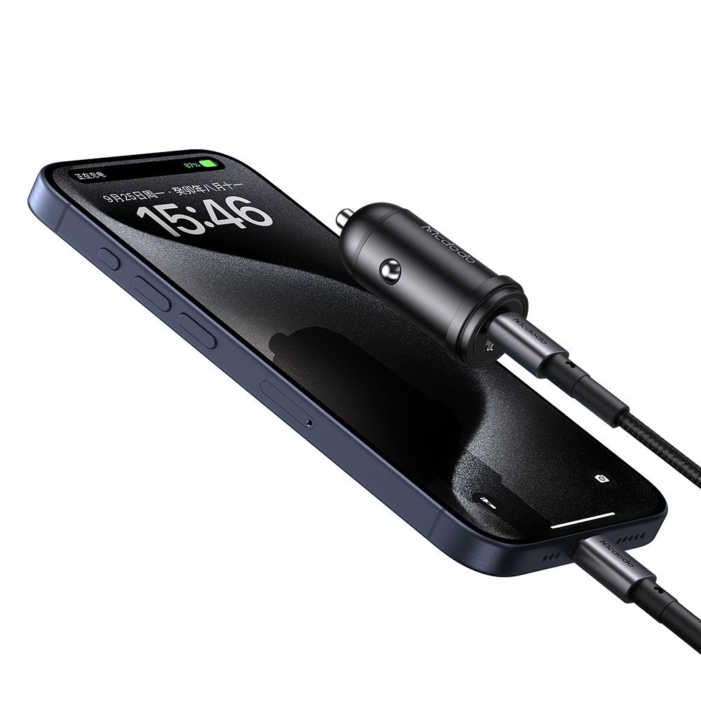 Caricabatterie Auto Con Cavo USB-C McDodo CC-7493 Obsidian, 30W, 3A, 1 x USB-C, Nero