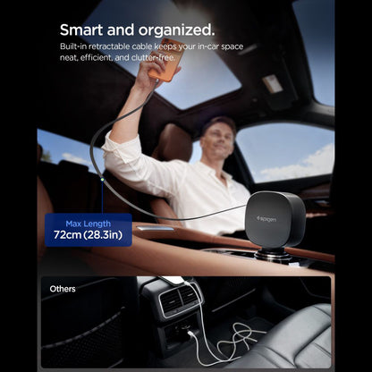 Caricabatterie Auto con Cavo USB-C Spigen EV603BT Essential, 60W, 3A, 1 x USB-A - 1 x USB-C, Nero