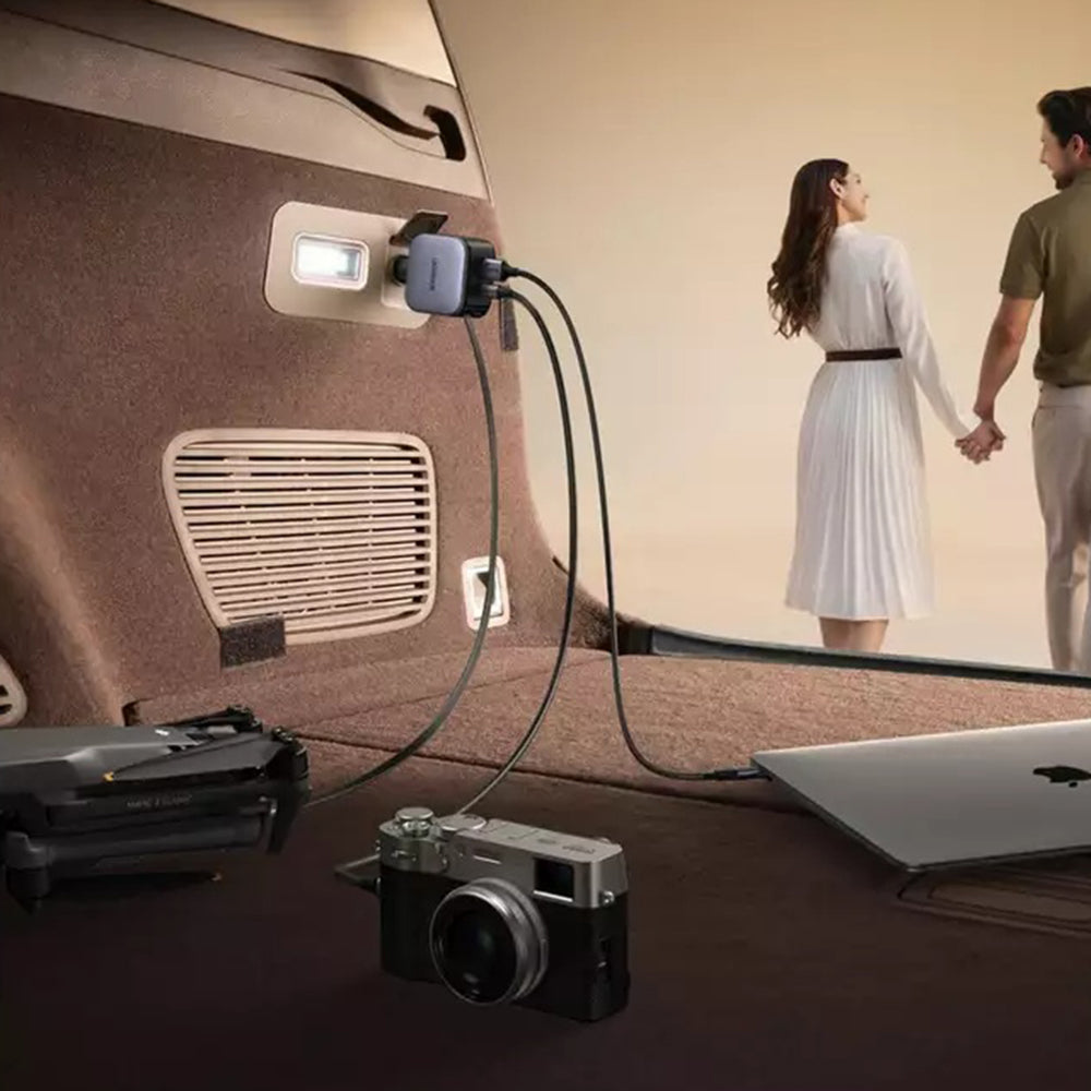 Caricabatterie Auto Con Cavo USB-C UGREEN EC603, 90W, 3A, 1 x USB-A - 1 x USB-C, Grigio
