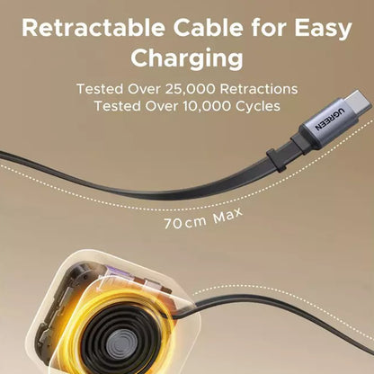 Caricabatterie Auto Con Cavo USB-C UGREEN EC603, 90W, 3A, 1 x USB-A - 1 x USB-C, Grigio