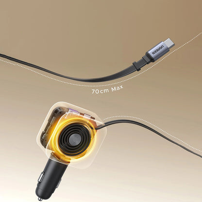 Caricabatterie Auto Con Cavo USB-C UGREEN EC604 (55910B) Nexode, 145W, 1 x USB-A - 2 x USB-C, Nero