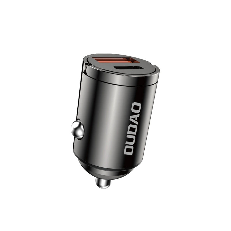 Caricabatterie Auto Dudao R3MAX, 48W, 3A, 1 x USB-A - 1 x USB-C, Nero