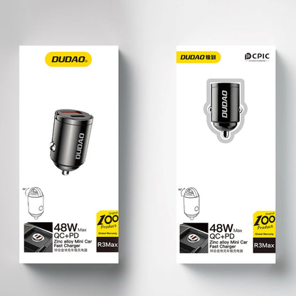 Caricabatterie Auto Dudao R3MAX, 48W, 3A, 1 x USB-A - 1 x USB-C, Nero