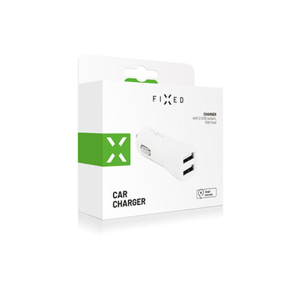 Caricabatterie Auto Fixed, 15.5W, 3A, 2 x USB-A, Bianco