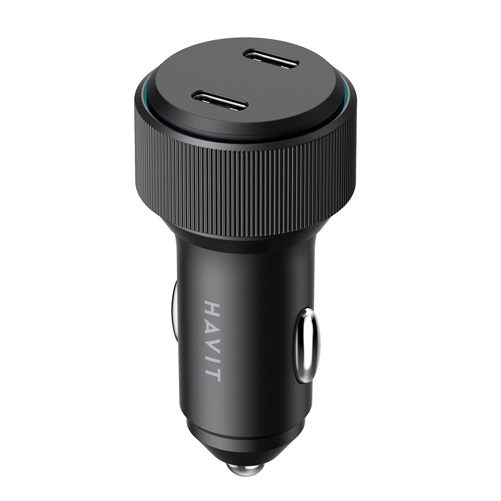 Caricabatterie Auto HAVIT CC2014, 30W, 3A, 2 x USB-C, Nero