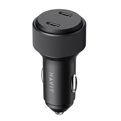 Caricabatterie Auto HAVIT CC2014, 30W, 3A, 2 x USB-C, Nero